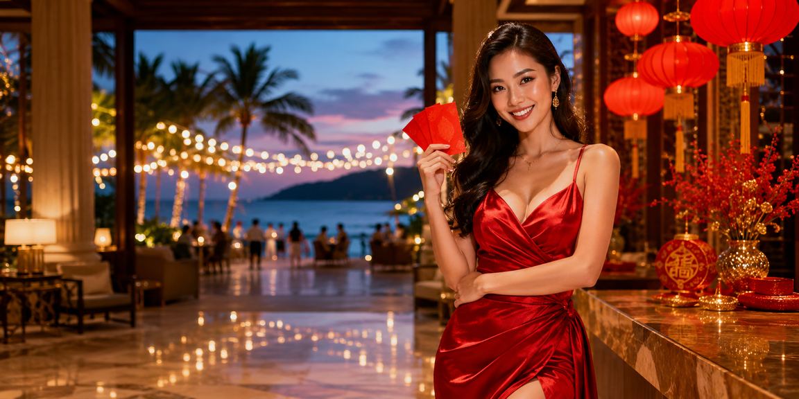 Bao lì xì đỏ và đèn lồng lễ hội tại Phú Quốc gợi không khí nhận thưởng voucher ae66